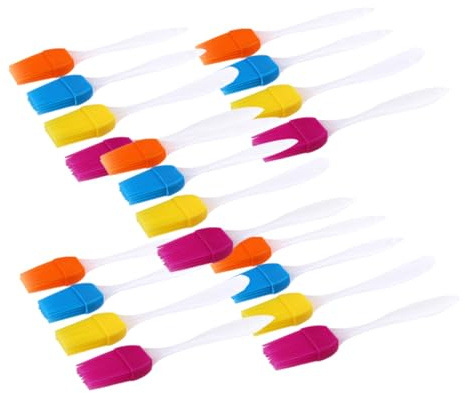 OKUMEYR Pennelli Da Pasticceria in Silicone 20 Pezzi, Pennello Per Barbecue e Imbastitura, Manico Ergonomico, Riutilizzabili e Facili Da Pulire, Utensili Da Cucina Per Cottura Al Forno e Grigliate