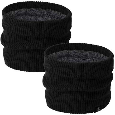 JSTHHTT 2 Piezas Braga Cuello Invierno Gruesa para Hombre y Mujer, Bufanda Calentar de Punto Tubular para Esquí, Moto y Ciclismo