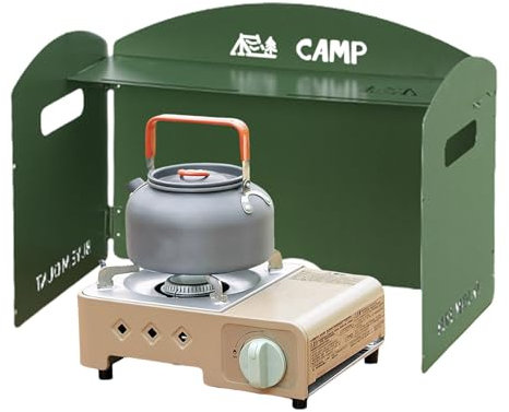 Ruwshuuk Paravento per fornello da campeggio, Paravento per fornello | Parabrezza per fornello pieghevole portatile, da campeggio leggeri Scudo da cucina per esterni resistente al calore