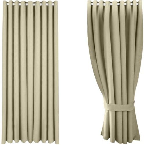 Ziligengsheng Tenda Interno, Tende Oscuranti Per Interni, Tende Da Salotto, Tende Fonoassorbenti Insonorizzanti, 244×140cm(HXB), Beige, 1 Pezzo