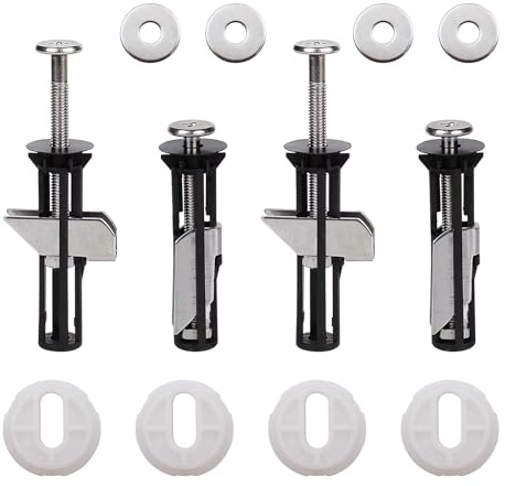 MIPIACE 4 Piezas Asiento de Inodoro kit de Pernos Fijaciones para Asiento de Inodoro Tuerca de Acero Inoxidable Bisagra para Tapa de Inodoro para Montar y fijar la tapa del inodoro