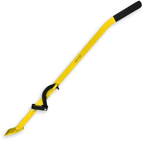 Xforst Levier d'abattage 130 cm – Cric de tronc & spatule avec crochet d'arête | Aide à l'abattage robuste avec poignée antidérapante X-FH130