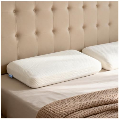 Orthopädisches Memory Schaum Kissen 70x42x10 cm Nackenstützkissen für Seitenschläfer, 2 in 1 mittelfest & weich, Doppelseitiges Ergonomisches kopfkissen mit abnehmbarem Bezug Öko-Tex Zertifiziert Weiß