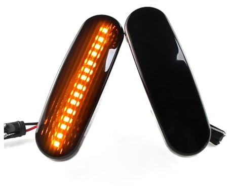 Huhpa 2 stücke Seitenmarkierungsleuchte Blinkerlampe for Fiat Panda Punto Evo Stilo for Qubo for Peugeot for Citroen for Lancia Musa (350) Rauch