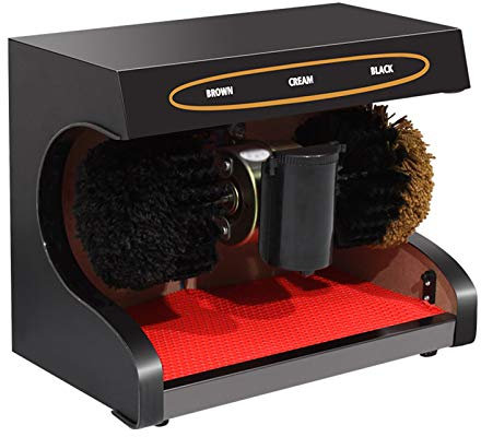 MYXJX cireuse à chaussures électrique, Machine automatique de nettoyage de chaussures, électrique avec brosse à chaussures, Induction automatique, adaptée à un usage domestique ou Public,(Black)