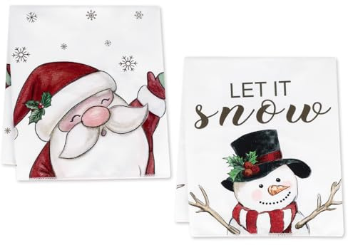 Hxezoc 2 Stück Tischdeko Weihnachten Geschirrtücher Weihnachtsmotiv Geschirrhandtücher Küchen Deko Geschenke Weihnachts