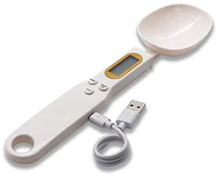 asdchZen Cuillère À Mesurer Rechargeable pour L'Alimentation, Cuillère À Balance Numérique, Outils De Cuisine De Haute Précision pour Équilibrer Le Café, La Pâtisserie, La Farine,One Color-A