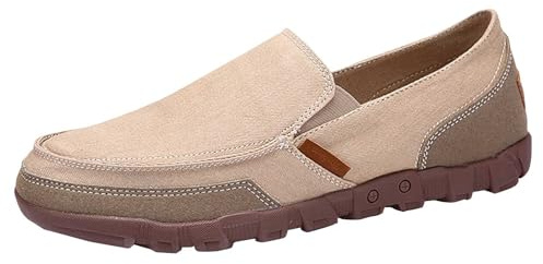 Vandringsskor utomhus - båtskor espadriller trendiga skor utan snörning hemmasko casual sko låga skor plattform lätt sko, Beige färg, 48 EU