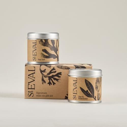 St Eval | Signature Mini Tin Candle Gift Set | Two Beautiful Scented Candle Fragrances | Made in Cornwall