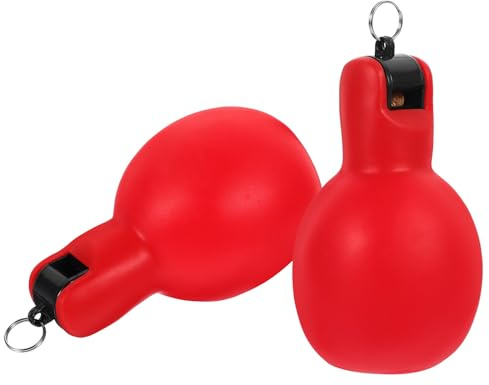 Didiseaon Lot de 2 Sifflets de Survie en Extérieur Rouges Petit Sifflet Portable en PVC Multi-Usage par Pression Manuelle Camping Randonnée Sécurité Extérieure