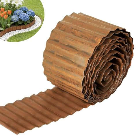 Cortenstahl Beeteinfassung 10 m x 15 cm: Cortenstahl Rasenkante, Beetumrandung Metall Für Garten – Rasenkante Metall Als Beetumrandung Metall Für Rasen, Wege, Blumenbeet