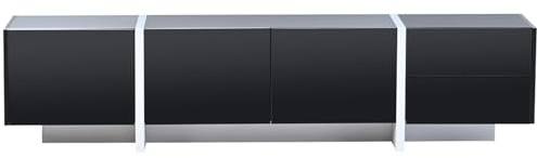 EZNCVKCO TV Stand Cabinet for 80-inch TV, 2 Pull-Out Drawers, 3 Closed Cabinets, Lowboards, TV Units for Living Room, Modern Entertainment Center