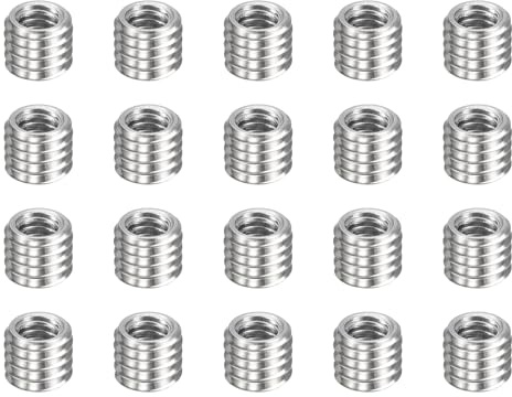 QUARKZMAN 20 Pcs Insert de Réparation de Filetage, M2 x 0.4 Mâle Vers M3 x 0.5 Femelle Filetage 2.5mm Longueur Écrous à Visser en Acier Inoxydable 303 pour Conversion Outil Équipements