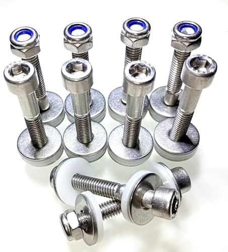 M6x40 Tornillos Allen Inox DIN 912 A4 (AISI 316) – Kit 60 Piezas (10 Juegos) con Tuercas Autoblocantes y Arandelas Antigalvánicas – Acero Marino para Náutica y Exterior – Bale Mare