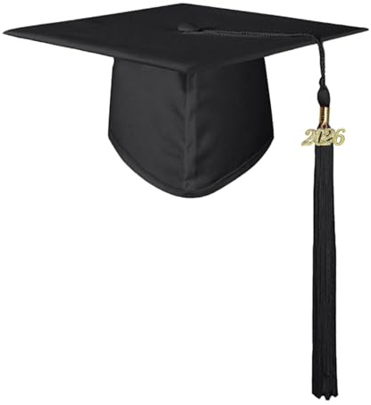 Generico Cappello Laurea Bambini Tocco Laurea Gadget Graduation cap con Frangia Unisex per Cerimonia Diploma Asilo Scuola Materna e Primaria con 2026 Ciondolo Rimovibile dell'anno in Oro 12 Colori