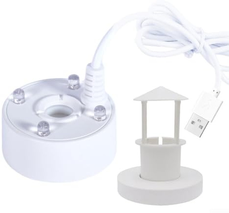 4 LED Mist Maker Fogger for Fountain Pond Aquarium Bird Bath Rock Garden Vase and For Water Feature Decor (White)