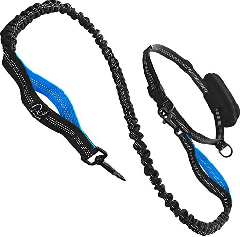 Happilax Joggingleine für Hunde, elastische und reflektierende Hundeleine zum Joggen mit Bauchgurt, 100-160 cm