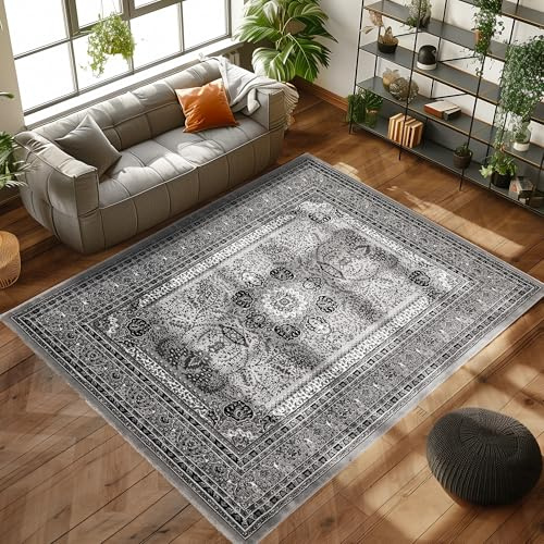 Orientmatta med klassisk design, vävd matta med orientaliska mönster för vardagsrummet, Färg: Grå, Storlek: 200 x 290 cm