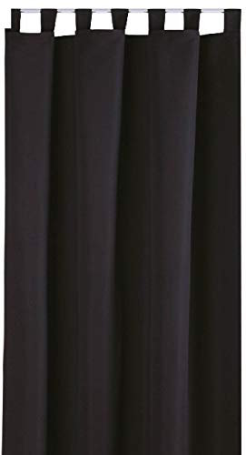 Bestlivings - Tenda oscurante con passanti (140 x 225 cm/Nero), disponibile in diverse varianti