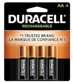 Duracell AA NiMH Battery, rechargeable, 4/Pack (DX1500B4N001)
