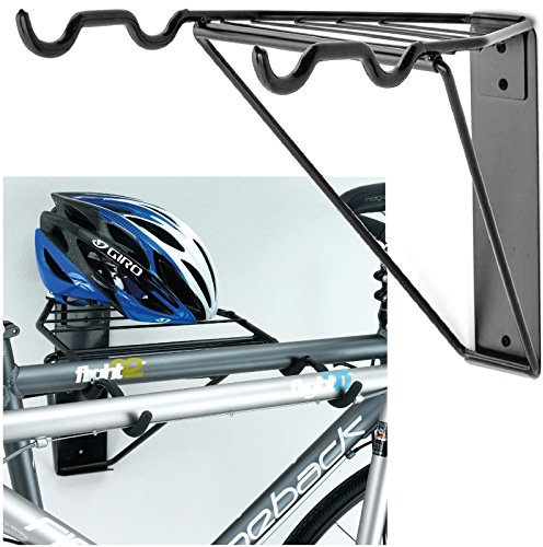 Gr8 Home Wall Mounted Folding 2 Bike Bicycle Cycle Storage Mount Rack Double Parking Hook Holder Hanger Garage Holding Foldable Stand