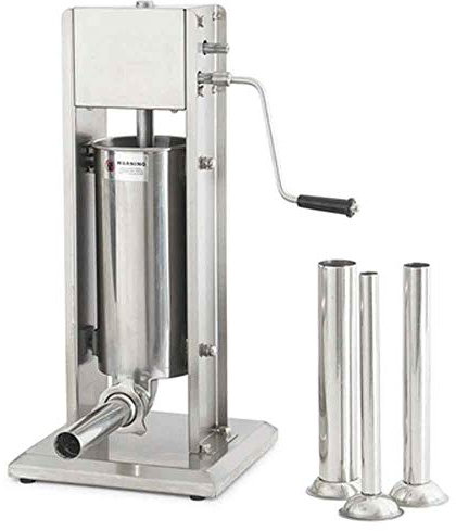 CGOLDENWALL Stainless Steel Sausage Filler Sausage Stuffer Sausage Meat Extruder for Home use with Four Stainless Steel Pipes (7L-13 pounds Meat)