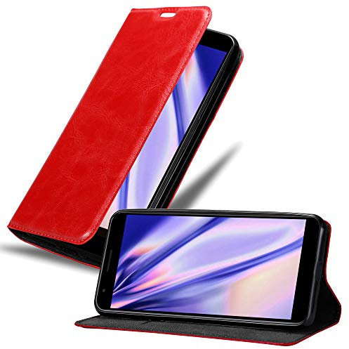 Cadorabo Custodia Libro per Google Pixel 3a in ROSSO MELA - con Vani di Carte, Funzione Stand e Chiusura Magnetica - Portafoglio Cover Case Wallet Book Etui Protezione