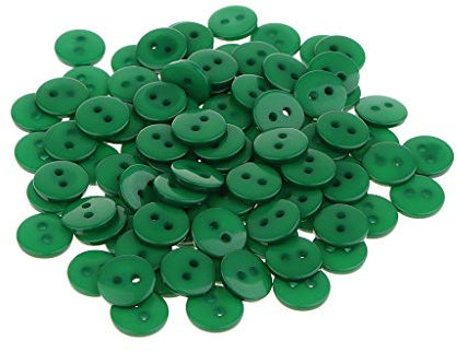 Sharplace 100 Harz Knöpfe zum basteln, schneidern Knöpfe Scrapbooking DIY Bastelknöpfe Set, Grün