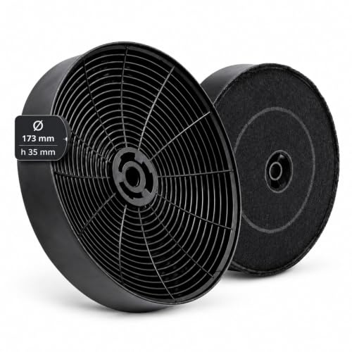 NAMAI - Filtre Hotte Aspirante Charbon, Ø 173 MM et 35 MM de Hauteur, Compatible Avec Divers Modèles de Hottes Aspirantes, Anti-Odeurs et Durable, Facile à Installer