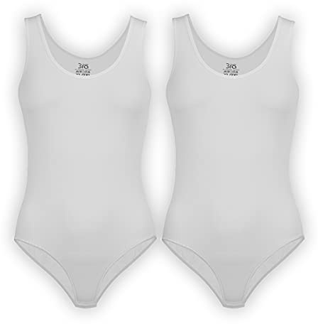 UnsichtBra Set di 2 Body per Donna | Body con Spalline comode per Donna | Intimo Confortevole (2 x Bianco, S-M)