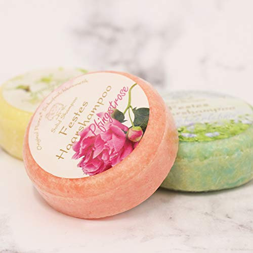 Festes Haarshampoo 2x58g, Pfingstrose mit Schafmilch verpackt in Folie
