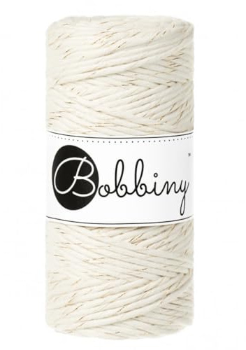 Bobbiny Macrame Cords 3 mm 3fach gedreht - 100 m Wahl (Golden Natural)