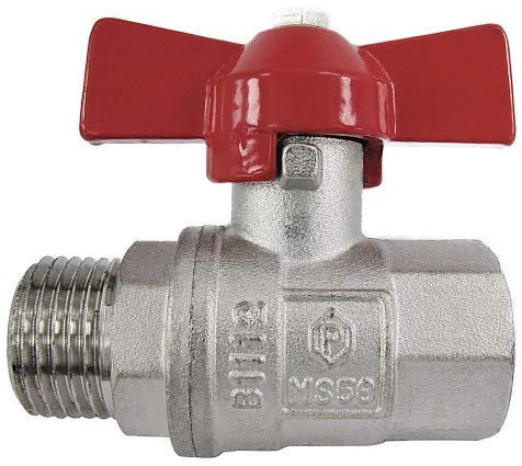 Übergangskugelhahn PN 25 DN 32-1 1/4 IG-AG Alu Flügelgriff ohne Entleerung eignet sich perfekt für Installation in den Bereichen Trinkwasser, Heizung und Industrie