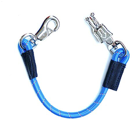 JA Horse Transport Elastik Anbinder Anbindestrick elastisch Gummianbinder Anbindekette mit Panikhaken und Bull snap für Reitsport Pferdeanhänger, Box und Stall