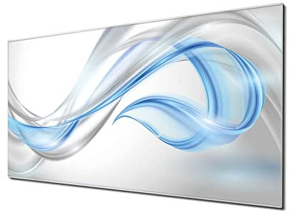 banjado Glas Magnettafel (100 x 50cm) - Magnetwand Glas - Magnetpinnwand als Memoboard - Pinnwand Magnettafel Küche, Büro, Kinderzimmer - Blauer Schleier