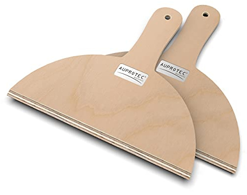 AUPROTEC Pizzaschaufel Holz Pizzaschieber Pizzabrett Birke geschliffen Modell Heiko: 2er Set, Größe L Ø 36 cm
