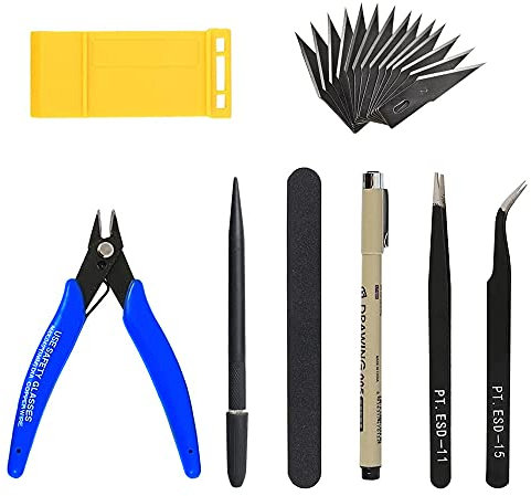 MMOBIEL 21x Gundam-Modellbauwerkzeugsatz Hobby-BAU-Bastelset für Modellbau, Reparatur und Behebung