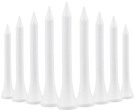 54 mm 2 1/8 bianco Tee Tee Tee Pioli in legno ecologico - Confezione da 100