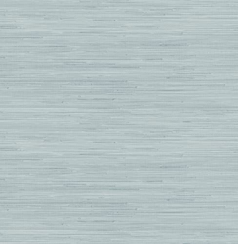 NuWallpaper x Society Social Classic Faux Grasscloth Peel and Stick Wallpaper, Sky Blue, Textured Removable Wallpaper, 20.5 in x 18 ft
