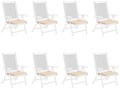 Gardenista Giardino Cuscino per Sedile di Sedia Senza Scivolamento | Cuscini di Seduta Resistente all'acqua con Imbottitura | Interno/Esterno Cuscino Spesso con Legami Sicuri 50x44cm (Pietra, 8)