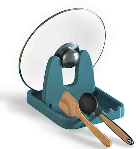 Rutschfeste Löffelablagen, Topfdeckel und Kochlöffelständer Küche Topfdeckelhalter Multifunktionsablage für Pfannendeckel Kochlöffel zur Vermeidung von Tropfflecken, ideal für Küchenutensilien