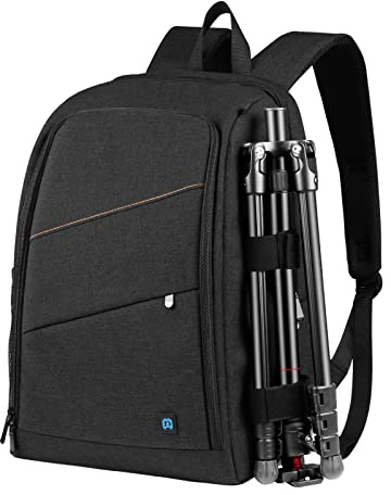 König Design Kamerarucksack Rolltop Fotorucksack Wasserdicht Robuste Rucksack für Spiegelreflexkamera Canon Nikon Sony Fujifilm Olympus und 15,6 Zoll Laptop (Schwarz)