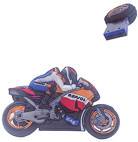 Ecoodisk 64GB USB 3.0 Flash Drive Strong Novelty Cartoon Motorcycle High Transfer Speed Pendrive Memory Stick Colorful