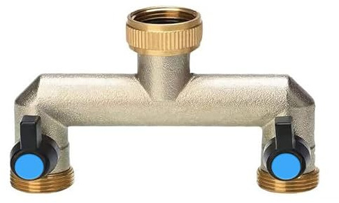 POPOYU Y Verteiler 3/4 Zoll,Gartenschlauch Verteiler 2 Wege 3/4,Schlauchanschluss,Wasserschlauch Y-Verteiler,Messing Gartenschlauch Zubehor für Garden Hose Quick Connection Wasserhahn Freien