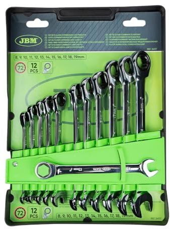 JBM SET DE 12 LLAVES COMBINADAS CON TRINQUETE