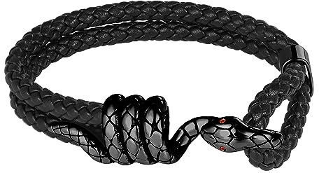 Feilok Schlange Armband Herren Leder Armband Geflochtenes Armband Lederarmband für Herren
