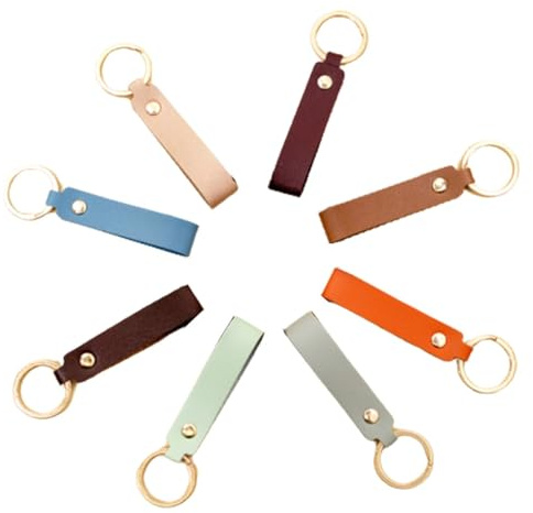 EODKSE 8er-Pack Schlüsselanhänger ohne Logo Grip Leder Sport Schlüsselanhänger (zufällige Farbe)