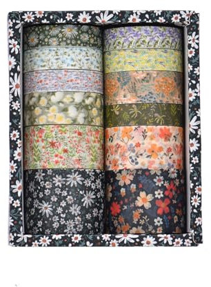 Vintage Washi Tape Set, 12 Rollen Pflanzen und Blumen Masking Tape DIY Papier Tape Dekoratives Klebeband für Bullet Journals, DIY Handwerk, Scrapbooking Supplies, Journals (E)