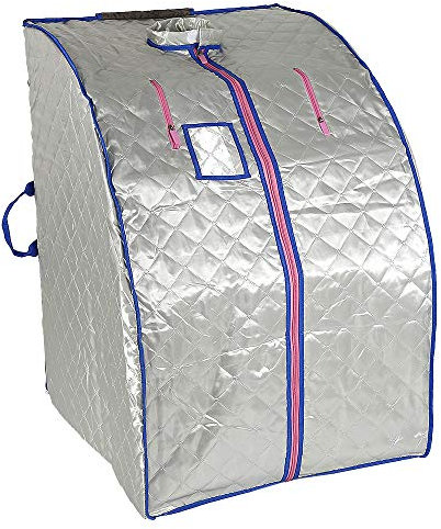 Sauna infrarouge portable - Sauna portable - Sauna à domicile - Sauna infrarouge portable - Pour 1 personneSauna Box d'intérieur Chauffage portable 1000 W - Favorise la circulation sanguine (argent)
