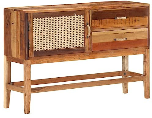 HETFTJN Sideboard, Besenschrank Apothekerschrank Badezimmerschränke Barschrank Geeignet für Wohnzimmer Entrance Flur Schlafzimmer 118x30x76 cm Altholz Massiv